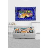 Ontheclouds Woswos Karavan Bohem Leke Tutmaz Kadife Dokulu Kumaş Duvar Örtüsü Duvar Halıs Tapestry, 140 x 230