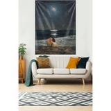 Ontheclouds Yakamozda Oturan Çift Leke Tutmaz Kadife Dokulu Kumaş Duvar Örtüsü Duvar Halısı Tapestry, 35 x 50, 35 x 50 WLL095F