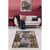 Ontheclouds Yaprak Üzüm Desenli Dijital Baskı Yıkanabilir Kaymaz Taban Modern Salon Halısı, 100 x 400
