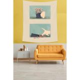 Ontheclouds Yaramaz Kedi Leke Tutmaz Kumaş Duvar Örtüsü Duvar Halısı Tapestry, 70 x 70