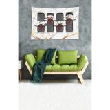 Ontheclouds Yelpaze Desen Leke Tutmaz Kadife Dokulu Kumaş Duvar Örtüsü Duvar Halısı Tapestry, 70 x 100