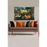 Ontheclouds Yeşil Amazondaki Hayvanlar Alemi Leke Tutmaz Kadife Kumaş Duvar Örtüsü Duvar Halısı Tapestry, 70 x 100