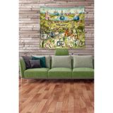 Ontheclouds Yeşil Panayırdaki Insanlar Leke Tutmaz Kadife Kumaş Duvar Örtüsü Duvar Halısı Tapestry, 140 x 140