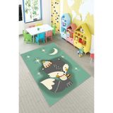 Ontheclouds Yeşil Rakun Desenli Yıkanabilir Kaymaz Taban Leke Tutmazbebek Ve Çocuk Odası Halısı, 60 x 200