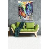 Ontheclouds Yıkanabilir Leke Tutmaz Mikropetek Kumaş At Desen Renkli Duvar Örtüsü Duvar Halısı Tapestry, 100 x 140, WLL033B