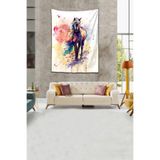Ontheclouds Yıkanabilir Leke Tutmaz Mikropetek Kumaş At Desen Renkli Duvar Örtüsü Duvar Halısı Tapestry, 70 x 100, 70 x 100 WLL032A