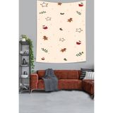 Ontheclouds Yılbaşı Kurabiyeleri Cupcake Desen Leke Tutmaz Kumaş Duvar Örtüsü Duvar Halısı Tapestry, 70 x 70