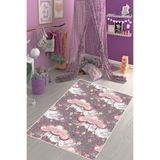 Ontheclouds Yıldız Ve Bulut Desenli Sedefli Dijital Baskılı Kaymaz Taban Yıkanabilir Çocuk Odası Halısı, 100 x 350
