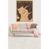Ontheclouds Yıldızları Kucaklayan Sevimli Kedi Leke Tutmaz Kadife Kumaş Duvar Örtüsü Duvar Halısı Tapestry, 70 x 100