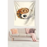 Ontheclouds Ying Yang Denge Güneş Ay Ve Günebakan Leke Tutmaz Kumaş Duvar Örtüsü Duvar Halısı Tapestry, 100 x 140