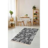 Ontheclouds Zebra Desenli Dijital Baskı Yıkanabilir Kaymaz Taban Modern Salon Halısı, 80 x 400