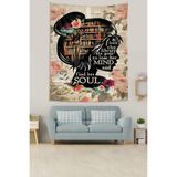 Ontheclouds Zihindeki Kitaplık Kitap Okuyan Kız Temalı Leke Tutmaz Kumaş Duvar Örtüsü Duvar Halısı Tapestry, 35 x 50