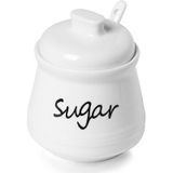 ONTUBE Kapaklı ve Kaşıklı Seramik Şekerlik 350 ml (Beyaz)