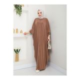 Önü Düğmeli Yarasa Kollu Uzun Sandy Ferace Camel Standart
