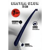 Onur 1 Adet - 70 cm Ayakkabı Çekeceği | Sert Plastik Asılabilir Çekecek Yumuşak Kerata Uzun - Lacivert