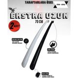 Onur 2 Adet - Siyah 70 cm Ayakkabı Çekeceği | Sert Plastik Asılabilir Çekecek Yumuşak Kerata Uzun - Beşiktaş