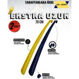 Onur 2 Adet - Siyah 70 cm Ayakkabı Çekeceği | Sert Plastik Asılabilir Çekecek Yumuşak Kerata Uzun - Fenerbahçe