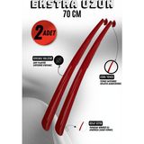 Onur 2 Adet - Siyah 70 cm Ayakkabı Çekeceği | Sert Plastik Asılabilir Çekecek Yumuşak Kerata Uzun - KIRMIZI