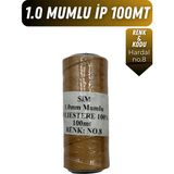 Onur Deri El Dikişi Için Mumlu Iplik 1.0mm 100MT Tüm Renkler, Hediye 1 Adet Saraç Iğnesi, Sim Mumluip - 1 mm - Hardal