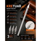 Onur Kretuar Bıçağı Seti 3+1 Yedek Uçlu Metal Gövdeli Hassas Maket Bıçağı Neşter Kesici - 0 - 8mm - Maket Bıçağı Yedek Uçlu