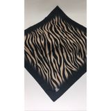 Onur Twill Eşarp Zebra Model Desen 90 X 90 Cm (SİYAHBEJ)