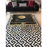 Onurdesign Kante Metal Gold Kaplama Siyah Camlı Kare Orta Sehpa 4+1 92x92 cm