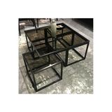 Onurdesign Kante Metal Siyah Fırın Boyalı Şeffaf Bronz Cam Orta Sehpa 4 1