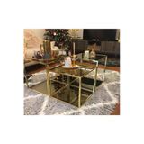 Onurdesign Roma Metal Gold Kaplama Bronz Aynalı Orta Sehpa