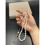Onurlu Tesbihane Bukalemun Tesbih Güneşte Renk Değiştiren Beyaz Sedef 8X12 Mm Erkek Tesbihi