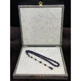 Onurlu Tesbihane Salih Şirin Halkalı İmame Badem Kesim Koyu Mor Sıkma Kehribar Tesbih (6X8 Mm)