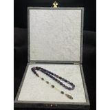 Onurlu Tesbihane Salih Şirin Halkalı İmame Badem Kesim Lila Mor Sıkma Kehribar Tesbih (6X8 Mm)