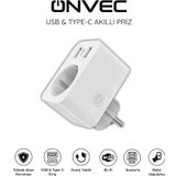 Onvec Usb Type-c Akıllı Tekli Priz, Wifi + Ble, Google Home Ve Amazon Alexa Uyumlu, Uzaktan Kontrol