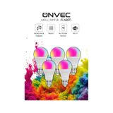 Onvec Wifi+bluetooth Destekli 9w Rgb 5 Adet Akıllı Ampul Tuya Rgb