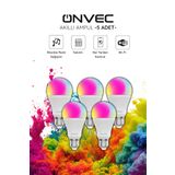Onvec Wifi+Bluetooth Destekli 9W Rgb 5 Adet Akıllı Ampul Tuya