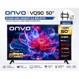 Onvo 50Vq90f3ua 50 127 Ekran Google Tv Qled Hdr10 Bluetooth Wi-Fi Duvar Askı Aparatı Dahil