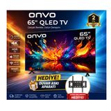 Onvo 65” QLED 4K Ultra Hd Google Smart Tv | HDR10 | Dolby Audio | Wi-Fi | Duvar Askı Aparatı Hediyeli 65VQ