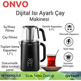 Onvo Dijital Isı Ayarlı Çay Makinesi + Çaykur Organik Hemşin 400 gr Çay Hediye - Siyah