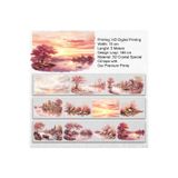 Onwize Blush Autumn XL 3D Crystal PET Tape 10 cm x 5 m – Pembe Sonbahar Manzaralı Scrapbook Journaling Dekoratif Bant