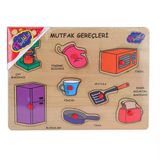 Ony168169 Ahşap Tutmalı Mutfak Gereçleri Oyuncak