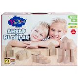 Onyıl Oyuncak 60 Parça Doğal Ahşap Bloklar ONY-404