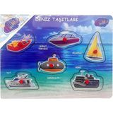 Onyıl Oyuncak ONY-325-326 Ahşap Tutmalı Deniz ve Hava Taşıtları - Çok Renkli