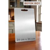 ONYS Paslanmaz Çelik Kesme Tahtası - BÜYÜK BOY - SET ÜST KALİTE ANTİBAKTERİYEL KESME TAHTASI