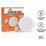 Ookay 12V LED Spot Beyaz Işık | Enerji Tasarruflu Sıva Altı Aydınlatma | 6500K Beyaz Işık