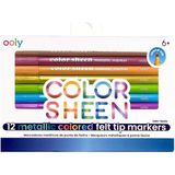 Ooly Metalik Renkler Ooly Color Sheen Keçeli Kalem 12’li Metalik Renkler