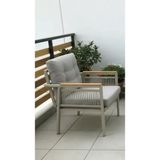 Opal 1'li (Gri) Metal Gövde Balkon-Bahçe-Kafe,çay Seti,koltuk Takımı,oturma Grubu,ofis Koltuğu - Çok Renkli