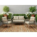 Opal 2+1+1 (Cappuccino) Metal Gövde Balkon-Bahçe-Kafe,çay Seti,koltuk Takımı,oturma Grubu,ofis Koltuğu - Çok Renkli