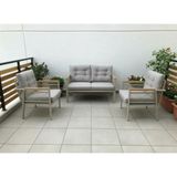 Opal 2+1+1 (Gri) Metal Gövde Balkon-Bahçe-Kafe,çay Seti,koltuk Takımı,oturma Grubu,ofis Koltuğu - Çok Renkli