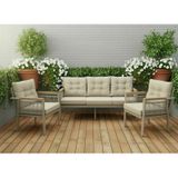 Opal 3+1+1 Cappuccino Metal Gövde Balkon-bahçe-kafe,çay Seti,koltuk Takımı,oturma Grubu,ofis Koltu Çok Renkli