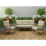 Opal 3+1+1 (Cappuccino) Metal Gövde Balkon-Bahçe-Kafe,çay Seti,koltuk Takımı,oturma Grubu,ofis Koltuğu - Çok Renkli