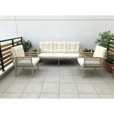 Opal 3+1+1 (Krem) Metal Gövde Balkon-Bahçe-Kafe,çay Seti,koltuk Takımı,oturma Grubu,ofis Koltuğu - Çok Renkli